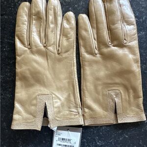 Nordstrom Ladies Leather Gloves Large Camel Color